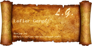 Lefler Gergő névjegykártya